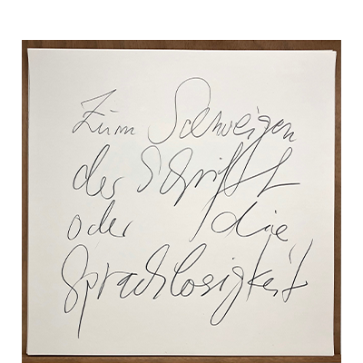 Uecker, Günther; Zum Schweigen der Schrift oder die Sprachlosigkeit (1979)