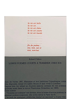 Filliou, Robert; Longs poems courts a terminer chez soi (1984)