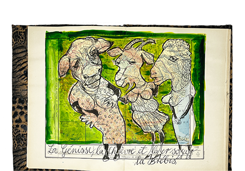 Kalb, Ziege und Schaf im Verein mit dem Löwen (2014)