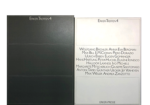 Erker-Verlag; Bergmann; Bill;Dorazio; Erben; Hartung; Ionesco; Santomaso; Tàpies; Uecker; Verheyen; Weiler; Erker-Treffen 4 (1987)